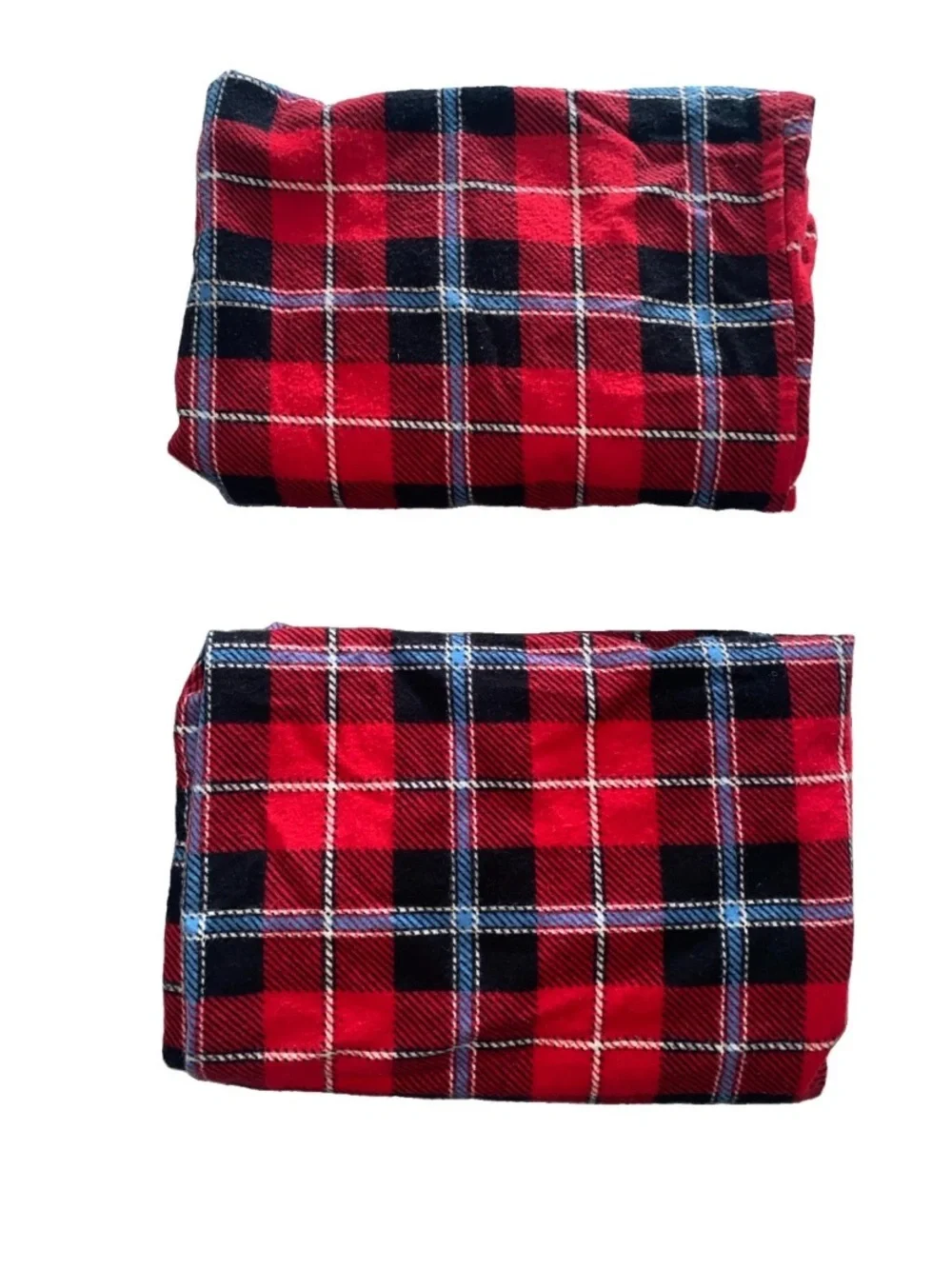 Tartan Red Plaid Standard Queen Pillowcases Flannel Set Of 2